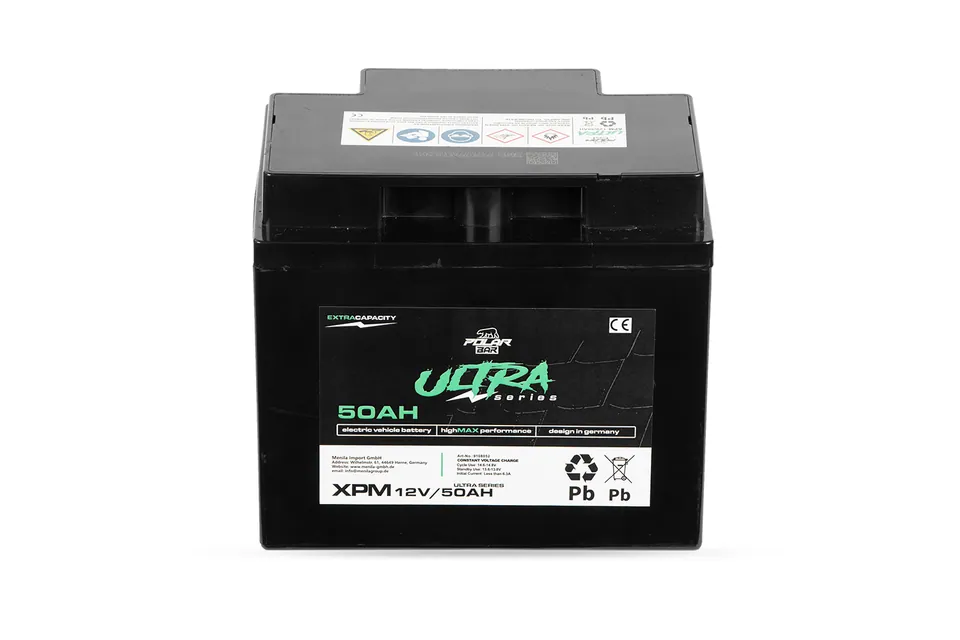 12V 50Ah Polar Bär Ultra AGM Blei Gel Batterie | Akku für Elektro mobile Fahrzeuge pilt 3