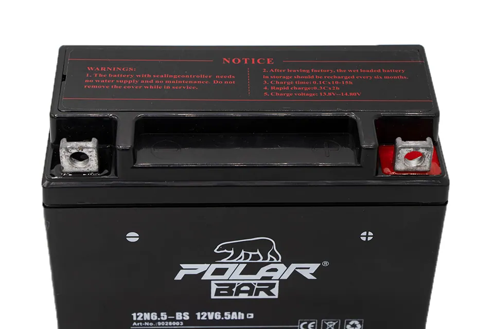 12V 6,5Ah Polar Bär AGM Starterbatterie | Akku für Motorrad, Roller & ATVs pilt 2