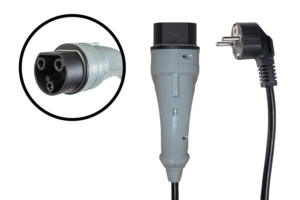 Geco Ladekabel 16A Schuko auf 3 Polig Fahrzeugstecker VDE zertifiziert pilt 2