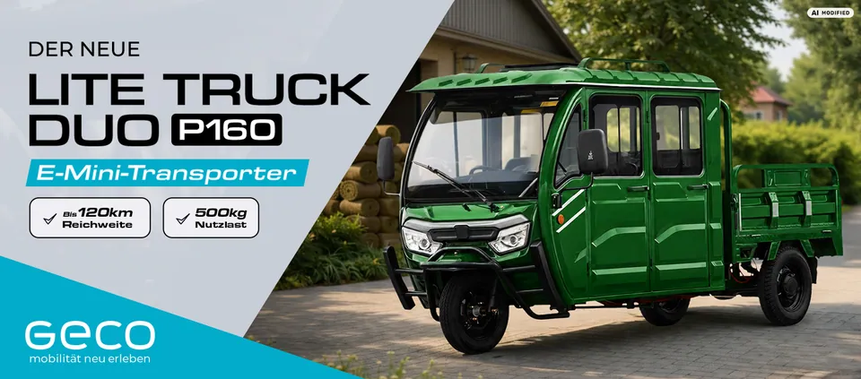 Geco Lite Truck Duo P160 Doppelkabine 72V 3KW CARGO Kabinenroller pilt 5