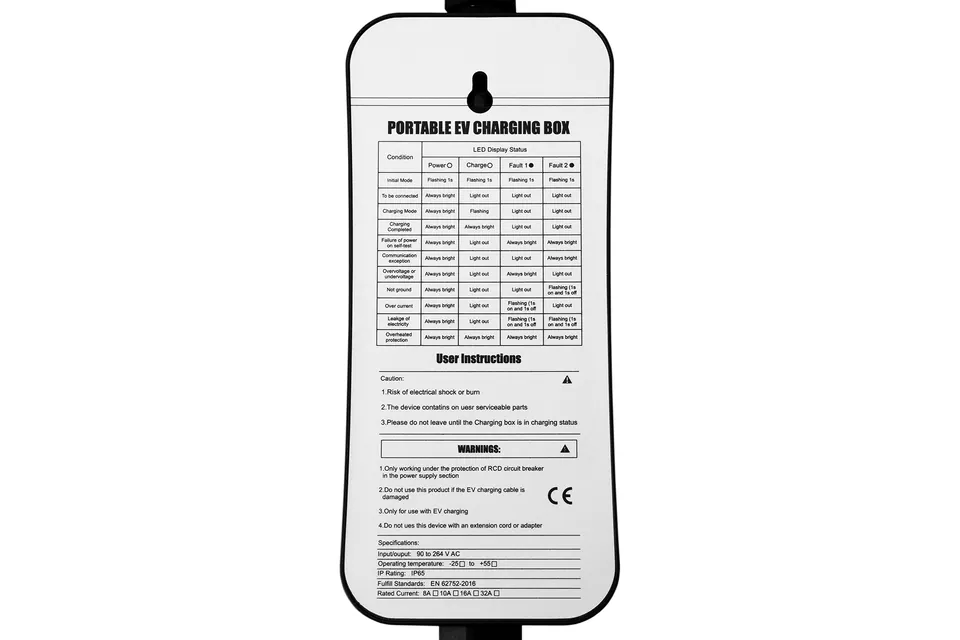 Geco EV Ladegerät 1Ph 230V 16A Typ 2 auf Schuko mit LED Display pilt 6