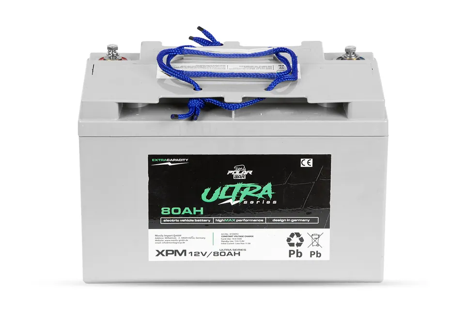 12V | 80Ah Polar Bär Ultra AGM Blei Gel Batterie | Akku für Elektro mobile Fahrzeuge pilt 3