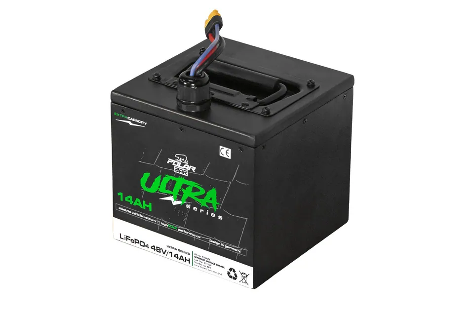 48V 14Ah Polar Bär Ultra LifePO4 Lithium Batterie mit BMS App | Akku für Elektro mobile Fahrzeuge pilt 2